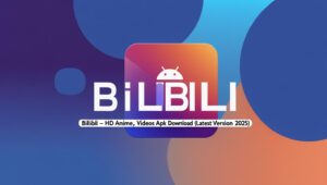 BiliBili APK home screen showing trending anime series and video categories